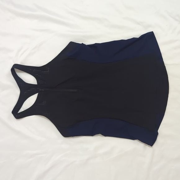 ATHLETA Bonaire Zipfront Tankini, Color Blue/Black Size M - Picture 4 of 16